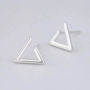 925 Sterling Silver Dainty Triangle Earrings